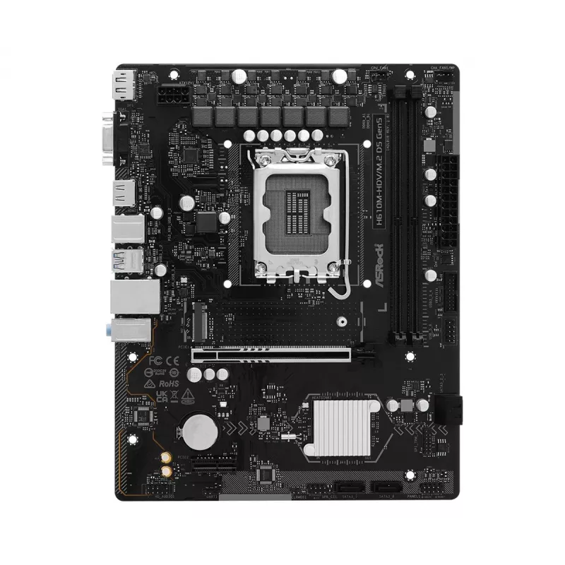 Mātesplate ASRock H610M-HDV/M.2 D5 Gen5 (LGA1700, mATX, DDR5, PCIe 5.0)