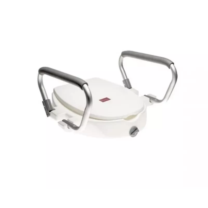 Paaugstināms tualetes sēdeklis ANTAR AT51205 pagarinājums ar salokāmiem roku balstiem, 10 cm sēdekļa augstums, iztur līdz 180 kg, platums starp roku balstiem 470 mm