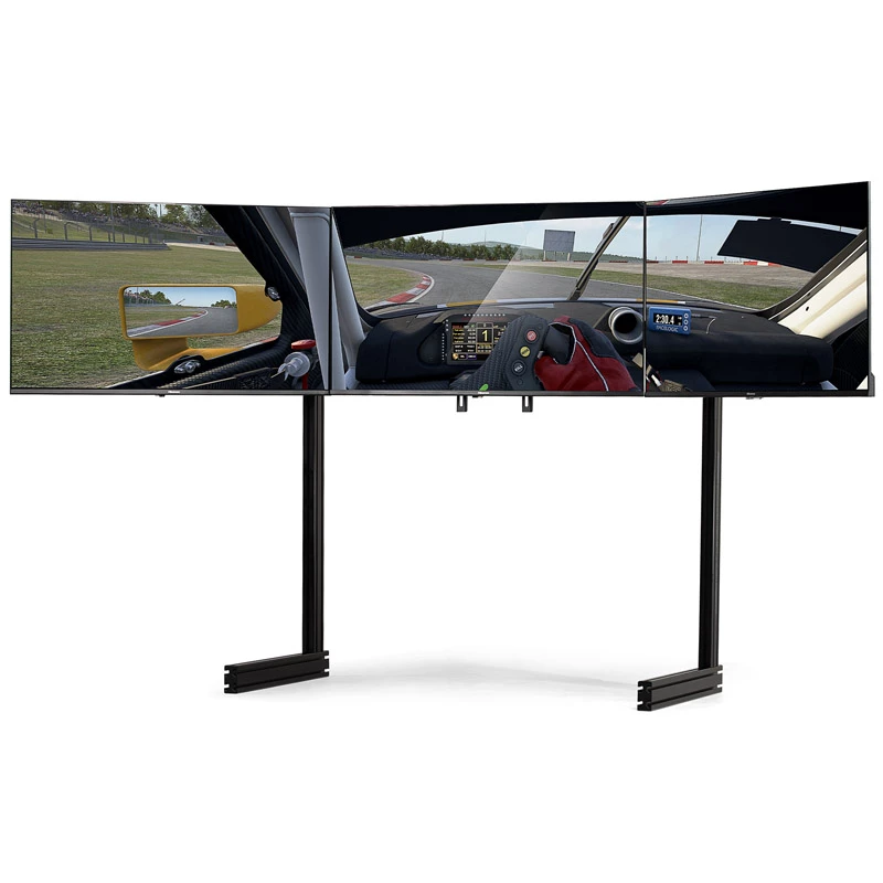 Next Level Racing Elite brīvi stāvošs trīs monitoru statīvs, 21–43 collas, melns