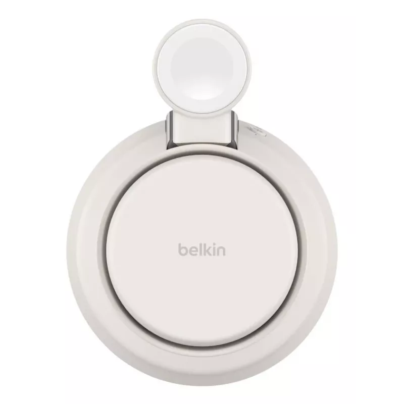 Bezvadu USB lādētājs Belkin Qi2 WIZ040KQSD — 25W, USB barošana, 1,5 m kabelis, balts, viedtālrunim viedpulkstenim austiņām fitnesa izsekotājam