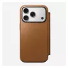 Atvāžamais tālruņa maciņš Nomad Modern Leather Folio iPhone 17 Pro, āda + alumīnijs, 6,3 collas (16 cm), iedegums, 3 karšu kabatas