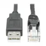 EATON TRIPPLITE USB-A–RJ45 spoles konsoles kabelis vīr./vīr. - Cisco saderīgs 250 Kb/s 6 pēdas 1,83 m melns (U009-006-RJ45-X)