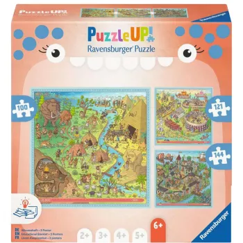 Puzzle UP Geschichte - Steinzeit, Altes Rom, Mittelalter 100, 121 un 144 gabali