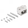 DELOCK D-Sub korpuss 9 kontaktu, leņķveida 90° kabelturis, sudrabota plastmasa, 33×47×16 mm