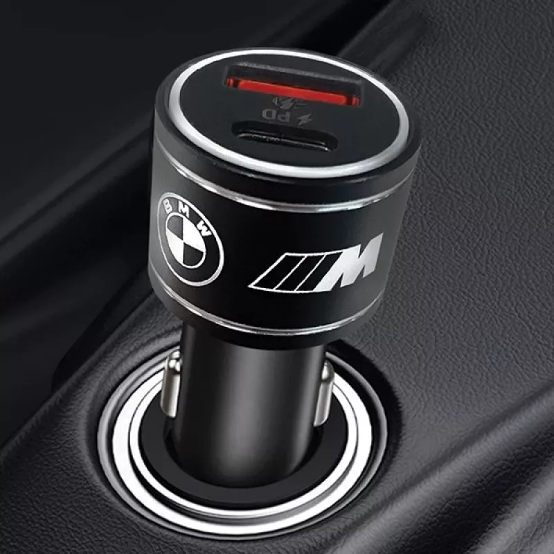 Auto lādētājs 20W PD-QC 3.0 Ātrā uzlāde melns