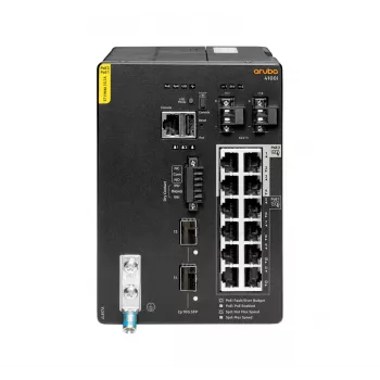 Hewlett Packard Enterprise HPE Aruba 4100i - Slēdzis - 8 x 10/100/1000 (PoE Class 4) + 4 x 10/100/1000 (PoE Class 6) + 2 x SFP+ - DIN sliedes montāža - PoE Class 4 / PoE Class