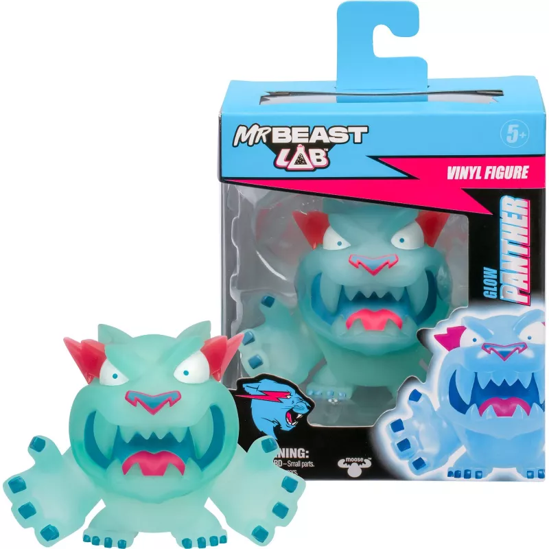 MrBeast Lab Vinila figūriņas - Glow Panther, rotaļu figūriņa