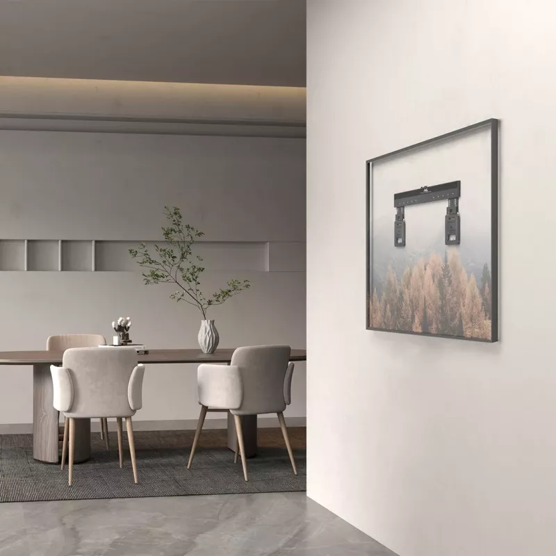Maclean MC-481 Ultra plakans, plāns TV sienas stiprinājums 37-80 collu plakaniem un izliektiem televizoriem, līdz 75 kg, VESA 600x400 universāls TV stiprinājums