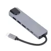 GEMBIRD USB Type-C 6-in-1 multi-port adapter A-CM-COMBO5-06 — HDMI, PD 54W, Gigabit LAN, 2× USB-A, Type-C (5 Gbit/s)