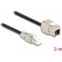 DeLOCK kabelis RJ45 spraudnis montāžai uz lauka uz Keystone moduli RJ45 ligzda Cat.6A 3 m