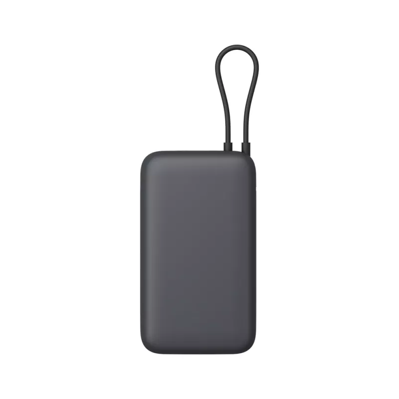 Ārējais akumulators Xiaomi 20000mAh ar iebūvētu kabeli, tumši pelēks, modelis 61828