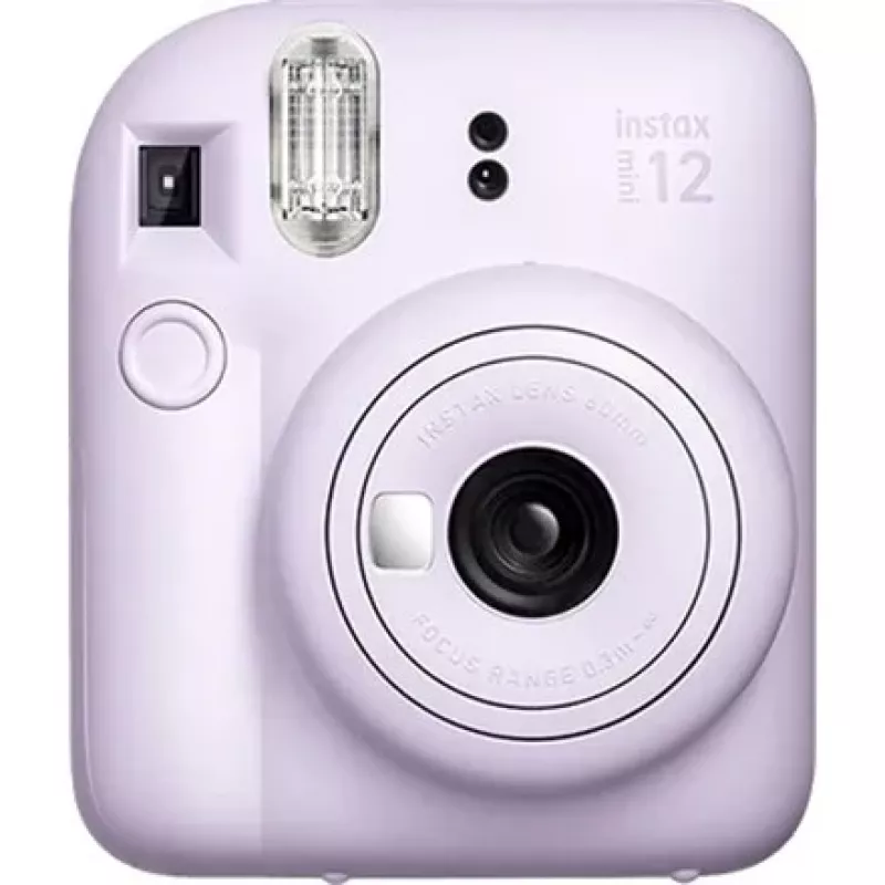 Momentānās drukas fotoaparāts Fujifilm Instax Mini 12 violeta — bilde 86×54 mm, filma 62×46 mm, fokusa attālums 60 mm