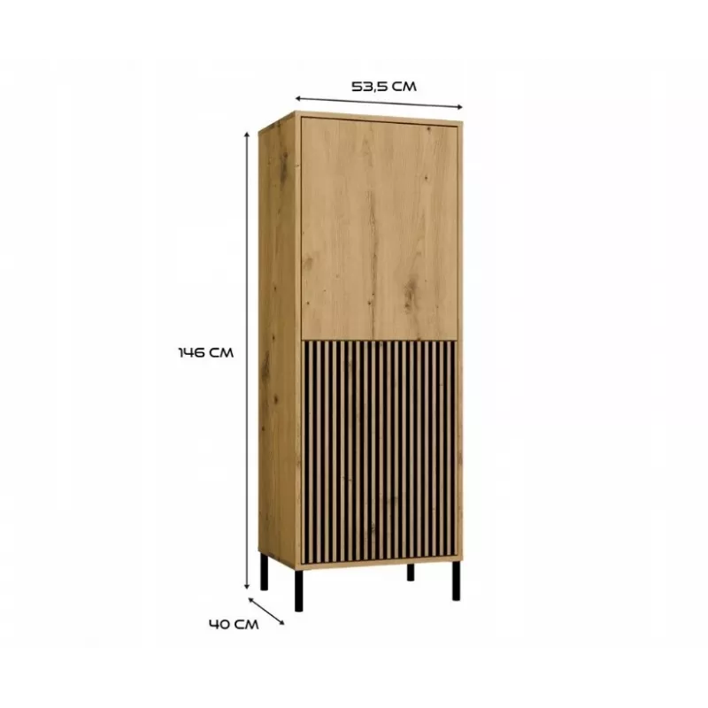 KAMARO 2DK plāns/GŁ ozols ARTISAN DISPLAY CABINET
