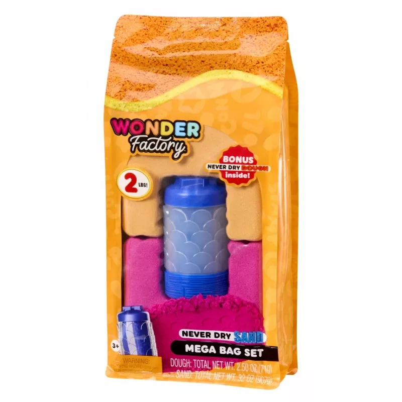 Kinetic sand Wonder Factory Never Dry Sand maisiņš, oranži sarkans