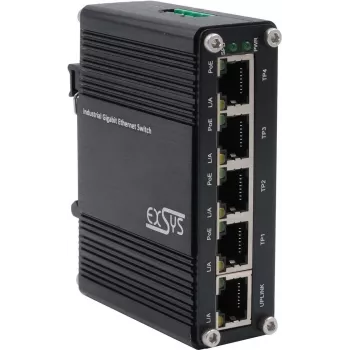 Ethernet PoE komutators Exsys EX-62020POE — Mini 5 portu 5×10/100/1000Tx
