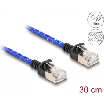DeLOCK RJ45 Cat.6A tīkla kabelis 0,3 m zils