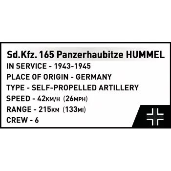 Konstruktora komplekts Cobi Panzehaubitze Hummel 1118 detaļu modelis