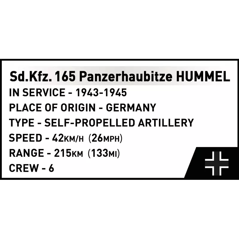 Konstruktora komplekts Cobi Panzehaubitze Hummel 1118 detaļu modelis