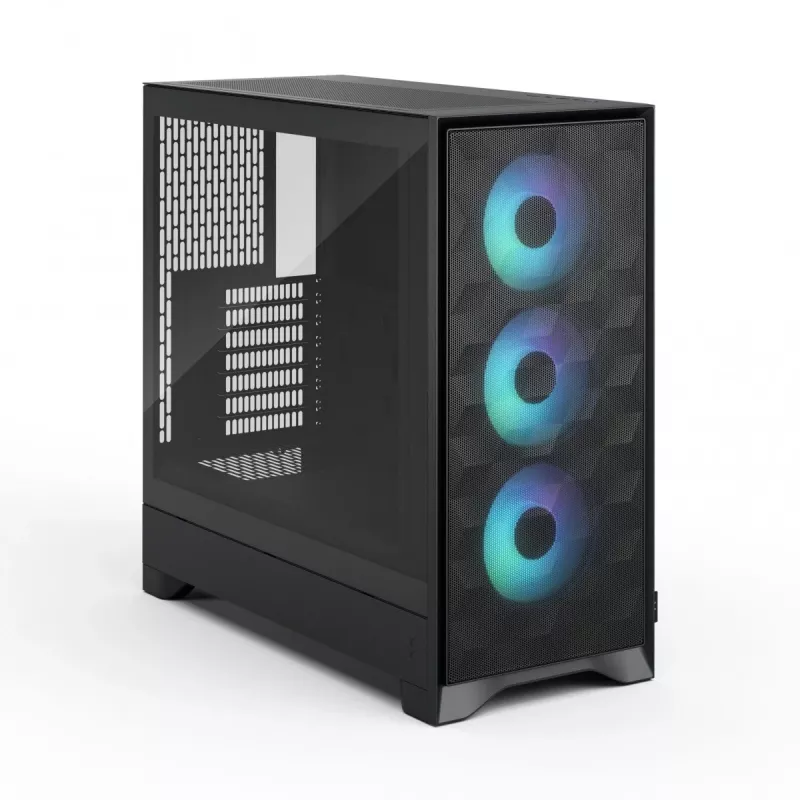 Fractal Design Pop 2 Air Melns Solid mid-tower datora korpuss — ATX atbalsts, 3x 120 mm priekšējie ventilatori, 2,5/3,5 collu diskdziņu nodalījumi, 215×481×462 mm