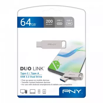 PNY 64 GB USB Type-A USB Type-C DUO LINK zibatmiņa