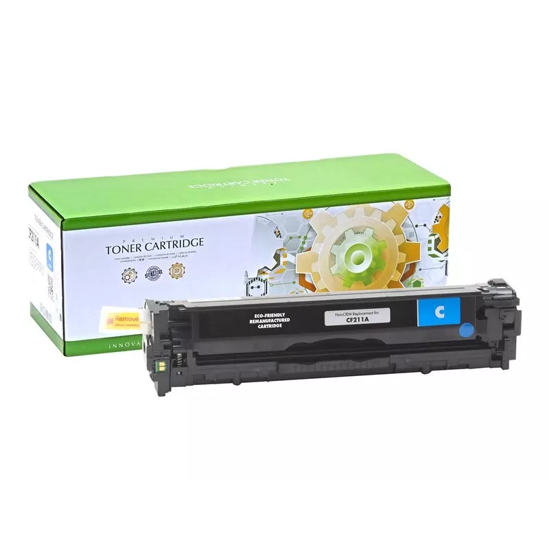 STATIC Tonera kasetne, saderīga ar HP CB541A/CF211A ciāna/ciāna, atjaunota, 1400 lappuses