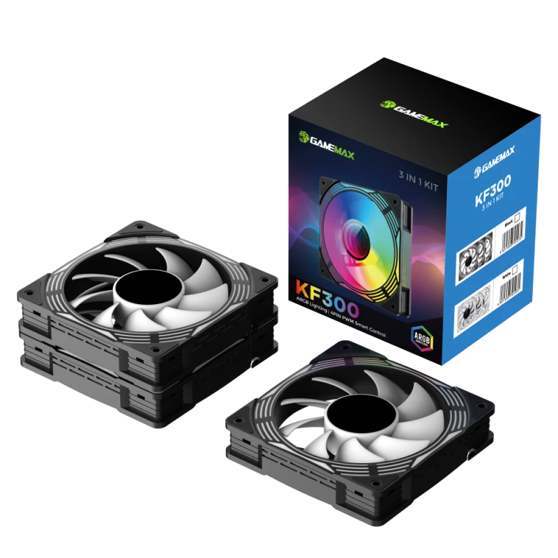 Gamemax | KF300 BK | Melns korpusa ventilators