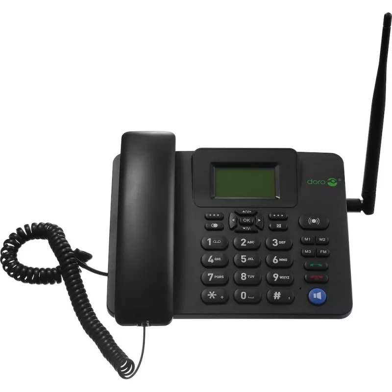 IP tālrunis Doro 4100H melns vadu klausule LCD 128x64 500 ieraksti