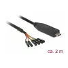 Seriālais kabelis DeLOCK 63946 USB 2.0 Type-C 2m Melns