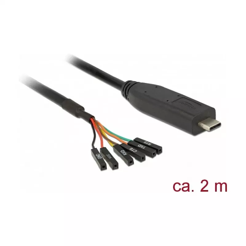 Seriālais kabelis DeLOCK 63946 USB 2.0 Type-C 2m Melns