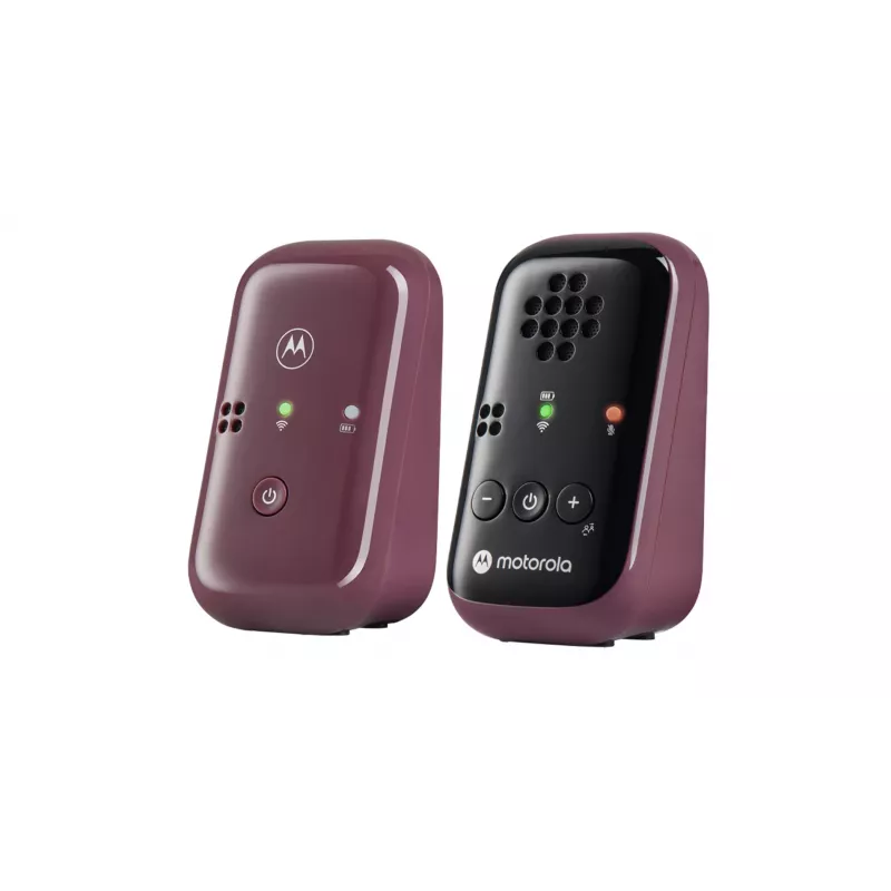 Motorola | Travel Audio Baby Monitor | PIP12 | Kristāldzidra HD skaņa; 10 stundu akumulatora darbības laiks; Pārnēsājams, magnētisks dizains, kas automātiski izslēdz ierīces | Burgundija