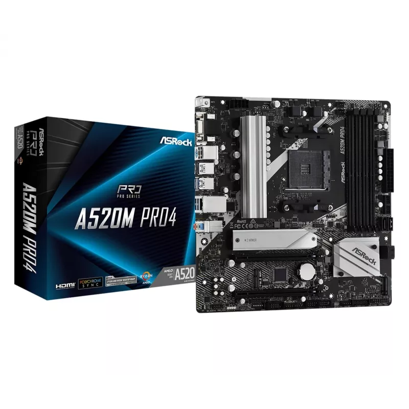 Mātesplate ASRock A520M PRO4 Socket AM4 micro ATX