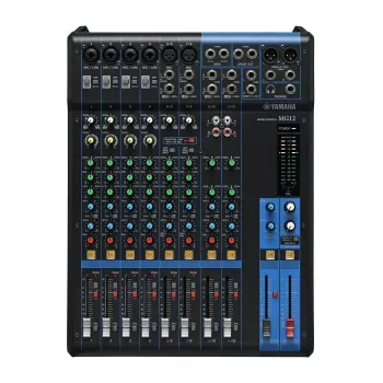 Audio mikseris YAMAHA MG12 12 kanālu, 24 bitu DSP, 192 kHz paraugu ņemšanas frekvence, 48 V fantoma barošana