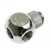 Bitspower Adapter T-Splitter G1/4 collu AG uz 2x G1/4 collu IG - grozāms, TII, sudraba spīdums
