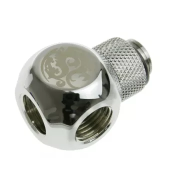 Bitspower Adapter T-Splitter G1/4 collu AG uz 2x G1/4 collu IG - grozāms, TII, sudraba spīdums