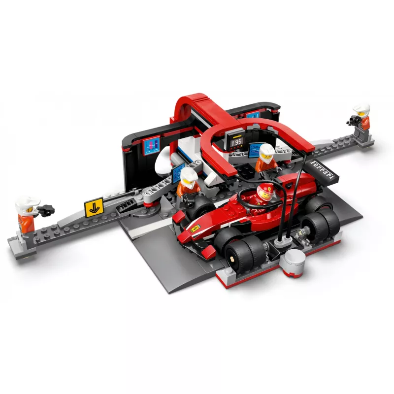 LEGO City F1 boksu pieturas komplekts 60443 — Ferrari F1 auto, 322 detaļas, 5 minifigūras, vecums 6+