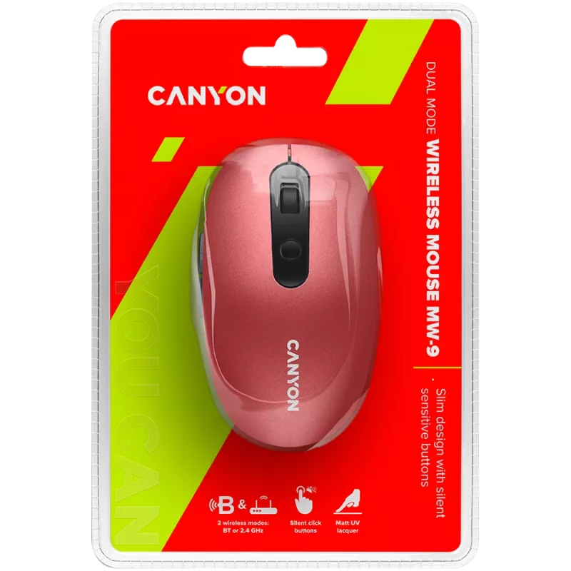 CANYON pele MW-9 Divrežīmu Bezvadu Sarkana