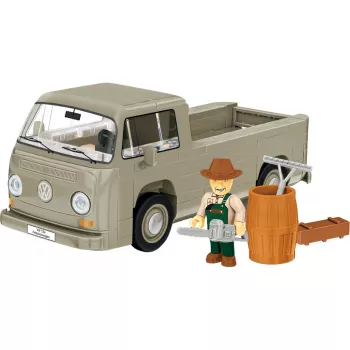 Cobi modeļa komplekts Volkswagen T2a plakanās kravas kravas automašīna 1:35 mērogā pelēkā krāsā