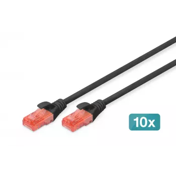 Tīkla kabelis Digitus CAT 6 U/UTP 0,5m RJ-45 melns