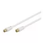 Wentronic Goobay antenas pieslēguma kabelis, 100% ekranēts, apzeltīti kontakti, balts, 10 m - koaksiālais spraudnis - koaksiālā ligzda (67281)