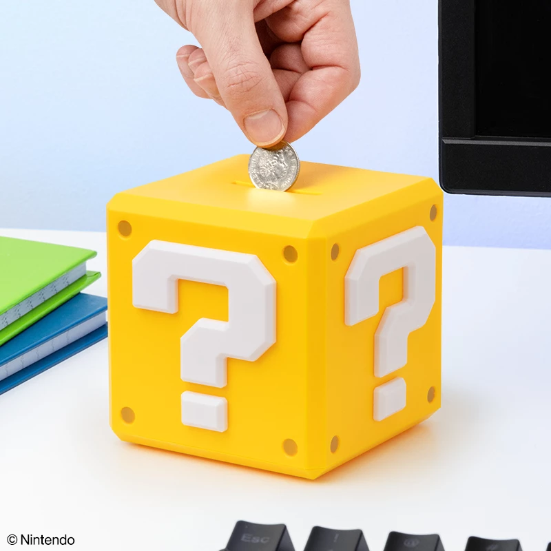 Krājkasīte Paladone Super Mario Question Block dizaina monētu banka