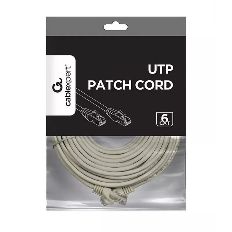 Tīkla kabelis Gembird PP6U-20M Cat6 U/UTP 20 m RJ-45 pelēks