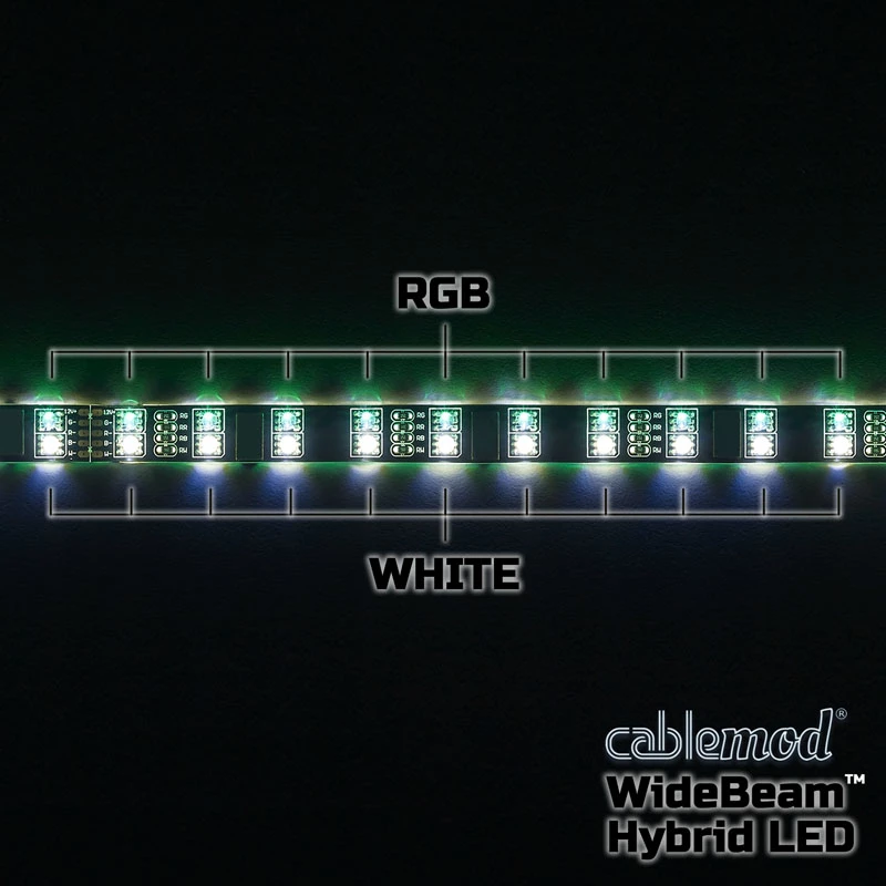 LED lente CableMod CM-LED-30-D30RGBW-R balta RGB 30 cm