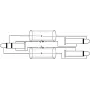 Adaptera kabelis Omnitronic 3,5 mm uz 2×6,3 mm, 6 m, melns