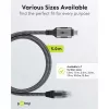 Ethernet kabelis USB-C 3.2 Gen2 spraudnis > RJ-45 spraudnis (melns/sudraba, 5 metri, pīts tekstila apvalks)