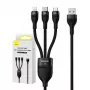 USB kabelis Baseus SUP0003351 1,2 m USB A – USB C/Micro USB-A/Lightning melns
