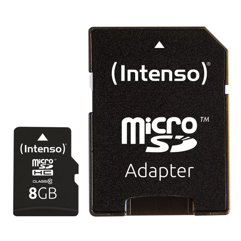 ATMIŅA MICRO SDHC 8GB C10/W/ADAPTER 3413460 INTENSO