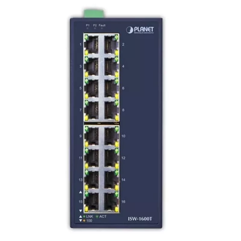 PLANET ISW-1600T tīkla slēdzis Nepārvaldāms Fast Ethernet (10/100) Zils