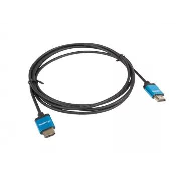 HDMI kabelis LANBERG CA-HDMI-22CU-0018-BK 1.8 m — HDMI Type A uz A, HDMI 2.0, 18 Gbit/s, ARC, zelta pārklājums