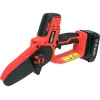 Akumulatora ķēdes zāģis YATO YT-828135 — 18V Li-Ion 2Ah, 10 cm sliede, 3200 RPM, 4,8 m/s ķēdes ātrums, 26 posmi