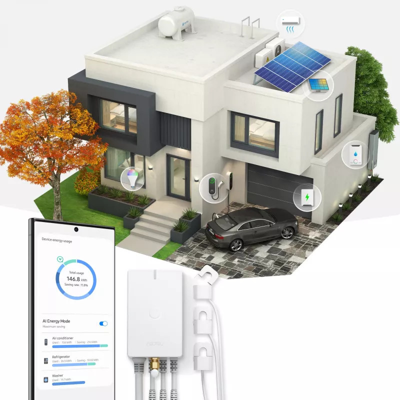Enerģijas skaitītājs AEOTEC AEOEZWA046C3A60 — trīs skavu 60A ar Z-Wave vienfāzes vai trīsfāžu uzraudzībai